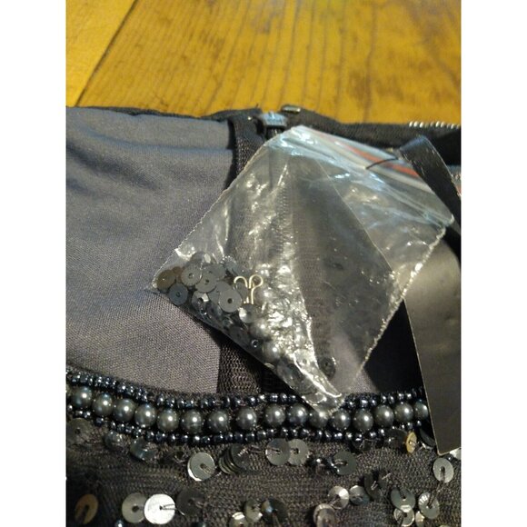 Adrianna Papell Women 6 Dress All Over Sequin Flutter Sleeve Evening NWT FLAW - Picture 8 of 9